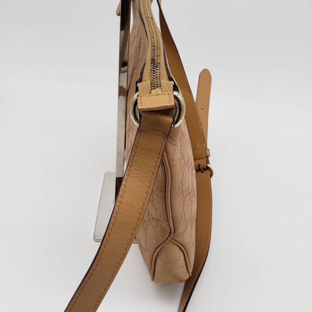Authentic Gucci Guccissima Horsebit Shoulder Bag/Leather Crossbody - Picture 4 of 16